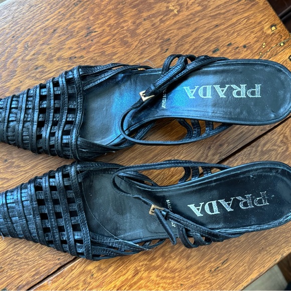 Prada Black Strappy Heels for Women - Picture 1 of 5
